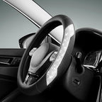 Steering Wheel Cover, Sparkly Crystal Bling Glitter with Black Leather, Universal Fit 14.5"-15.5" Car Steering Wheels for Girls & Women, Breathable Anti-Slip Steering Wheels Cover