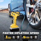 Tire Inflator Portable Air Compressor Compatible With Dewalt 20V Battery, 150PSI Air Pump Cordless Tire Pump Digital Pressure Gauge, Tire Inflator for Car, Bike, Motorcycle (Tool Only)