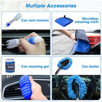 25PCS Car Cleaning Kit, Car Detailing Kit Interior with High Power Handheld Vacuum Cleaner, Windshield Cleaner, Cleaning Gel, Professional Auto Accessories for Men, Women