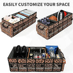 Car Trunk Organizer and Storage with Lid & Removable Cooler Bag, Car Accessories 6 Removable Dividers for Custom Space, Collapsible Trunk Organizers Interior for SUV & Sedan, Large