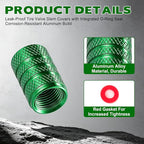 12PCS Tire Valve Stem Caps, Car Exterior Accessories, Aluminum Alloy Valve Cover Universal for Cars, Trucks, Motorcycles and Bicycles (Green)