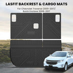 Trunk Mat with Backrest Mat for Chevrolet Chevy Traverse 2009-2017/Buick Enclave 2008-2017, All Weather TPE Custom Fit Cargo Mat Trunk Liner with Backrest Mat, Black