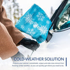 Vortex | Full-Coverage Car Windshield Cover for Ice and Snow, Standard Size (Snowy Lace) - Wiper Blade + Side Mirror Covers - Fit-Fast Straps, Security Panels + Storage Pouch - 59x41 Inches