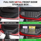 Metal Front Door Pocket Storage Box for Jeep Wrangler JL JLU 4XE 2018-2026 & Gladiator JT 2020-2023 2024 2025 2026 Accessories Door Organizer Storage (Not for Power Seats), Flat Flag, 2PCS