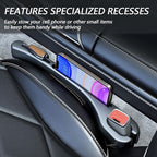 2 Pcs Car Seat Gap Filler，PU Leather Fill The Gap Between Seat and Center Console，Universal Fit Organizer for Car SUV Truck