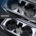 4PCS Bling Cup Holder Coaster, 2.75 Inch Auto Car Cup Holder Insert Coasters, Soft Silicone Anti-Slip Shockproof, Universal Vehicle Interior Accessories for Women Girls (Black)