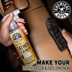 Colorless and Odorless Leather Cleaner - Safe for Natural, Synthetic, Faux, and Pleather, Car Interior Cleaner, Safe for Furniture, Boots, Apparel, & More - 16 oz