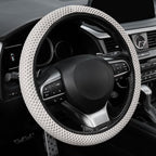 Elastic Stretch Steering Wheel Cover, Breathable Microfiber Ice Silk, Anti-Slip, Odorless, Easy Carry, Universal Interior Accessories Steering Wheel Cover for Women & Men (Grey)