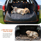 SUV Cargo Liner for Dogs, Waterproof Pet Cargo Cover with Bumper Flap Protector, Scrachproof Non-Slip Dog Seat Mat for SUVs, Large Size Cargo Liner Universal Fit (Orange)