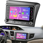5G WiFi Upgrade Android 15 Car Radio for Honda Civic 2012 2013 2014 2015, 7 Inch IPS Touch Screen with Wireless CarPlay Android Auto, GPS/Bluetooth/FM/SWC/Type C/1080P Backup Camera, 4+64G