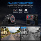 4K RV Backup Camera System 10.36" Quad Split Touchscreen Monitor 4 1080P HD Rear View Cameras DVR Recording Bluetooth Music USB Video Play IP69 Waterproof Night Vision for Trailer RV Truck etc