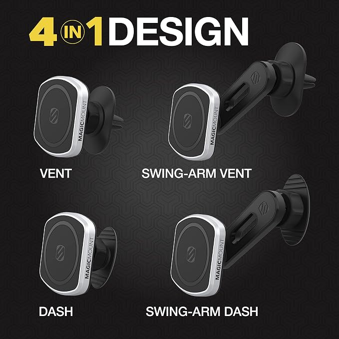MP2ODVM-XTSP MagicMount Pro2 Dash/Vent/Window 4-in-1 Magnetic Cell Phone Holder Car Mount Kit Compatible with MagSafe, iPhones, Galaxy, Pixel & All Smartphones