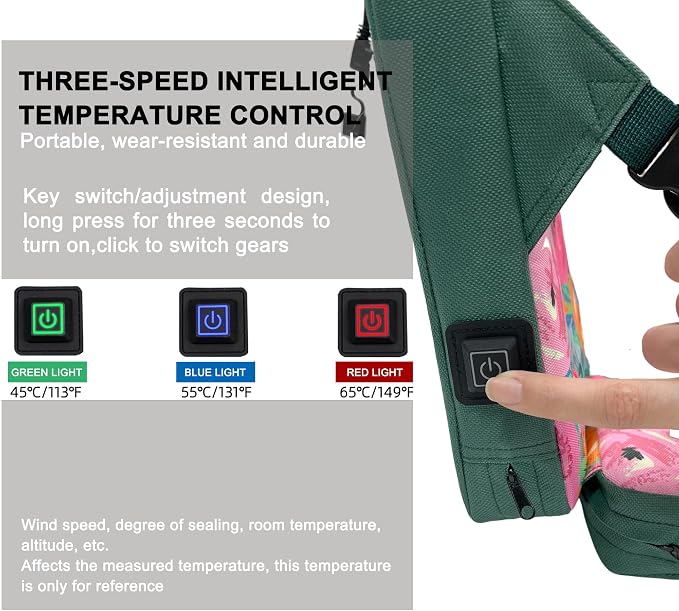 Heated Stadium Seats with Backrest Foldable(No Power Bank), Cushion Pad Portable, Thick Padded with Handle, Ideal for Camping Sporting Events Concerts (Green Floral)