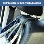 Car Seat Back Hook Universal Auto Storage Hanger Suede with Metal Car Seat Organizer for Handbag Purse Coat Umbrellas Grocery Bags 2 Pack Gray