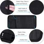 Car CD Case Holder, Vehicle Sun Visor Organizer for Cars with 12 DVD Storage Sleeves, 1 Mesh Pocket, 1 Pen Holder and Elastic Strap, Black