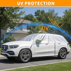 Half Car Cover for Windshield Ice & Snow - Windshield Snow Cover with Hail Protector, All-Weather Car Cover Fit for Cars & SUVs with Reflective Straps (Sedan)
