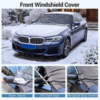 All Wrapped Car Windshield Snow Cover, 600D Oxford Front & Rear Ice Frost Protectors with Side Mirror Covers & Storage Bags, All Weather Windscreen Cover for Most SUVs, Vans & Trucks