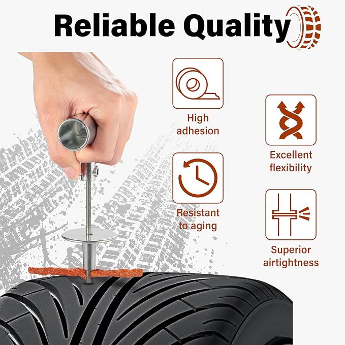 30 PCS Tire Plugs Heavy Duty, 4" X 0.24" Tire Repair Plugs, Rubber Tires Plug, Tires Repair Strings for Tubeless Puncture Car, RV, SUV, ATV, Motorcycle, Truck,Tractor (Brown)