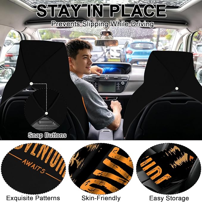 2 Pack Car Towels Seat Cover with Storage Bag, Multifunctional Microfiber Towel for Gym Outdoor Sport Running,Picnic, Beach, Pet Dog Travel,Fits Car SUV Truck (Adventure)