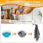 Microfiber Cleaning Cloth -Pack of 12, Highly Absorbent Cleaning Rags(Grey&Orange), 16"X12" All Purpose Cleaning Towels for Housekeeping, Kitchen, Car, Reusable Microfiber Towels