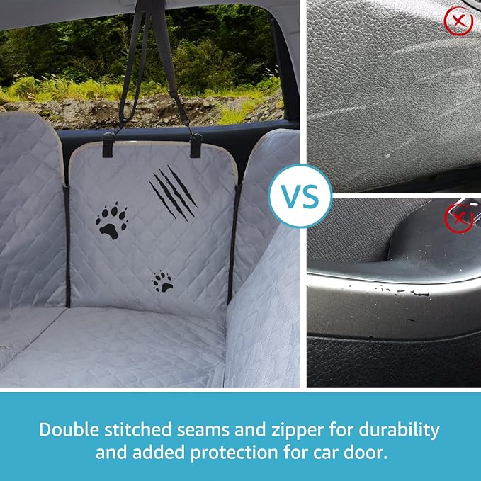 XL Truck Dog Seat Cover Back Seat with 2 Seat Belts, Dog Car Hammock for Large SUV and Trucks Compatible with F150 F250/Chevrolet Silverado/Ram Pickup/GMC Sierra/Toyota Tundra and Crew Cab