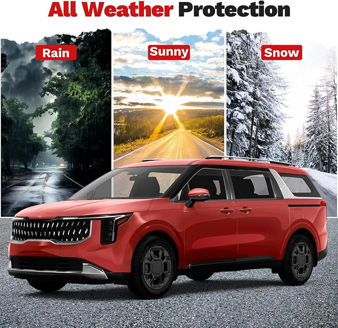Carnival Rain Guards - Window Visors for Kia Carnival 2022-2025 2026, Outside-Mount Tape-On Side Window Wind Deflectors for Carnival Accessories, Vent Visors Shades Rainproof 4PCS