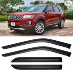 Window Rain Guards Visors for 2011 2012 2013 2014 2015 2016 2017 2018 2019 Ford Explorer, Window Vent Wind Shades Deflectors Shield for 11-19 Explorer