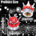 4PCS Crown Bling Tire Stem Valve Caps, Crystal Diamond Car Wheel Tire Valve Caps Universal Copper Core Stem Covers for Cars, SUV, Trucks, Bikes, Motorcycles, Bicycles (Silver & Red)