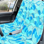 Car Seat Towel Covers with Storage Bag, 63 x 32 Inch Universal Non Slip Waterproof Sweat Protector for Car Truck, Gym Swimming Running, Machine Washable(2 Pack,Waves)