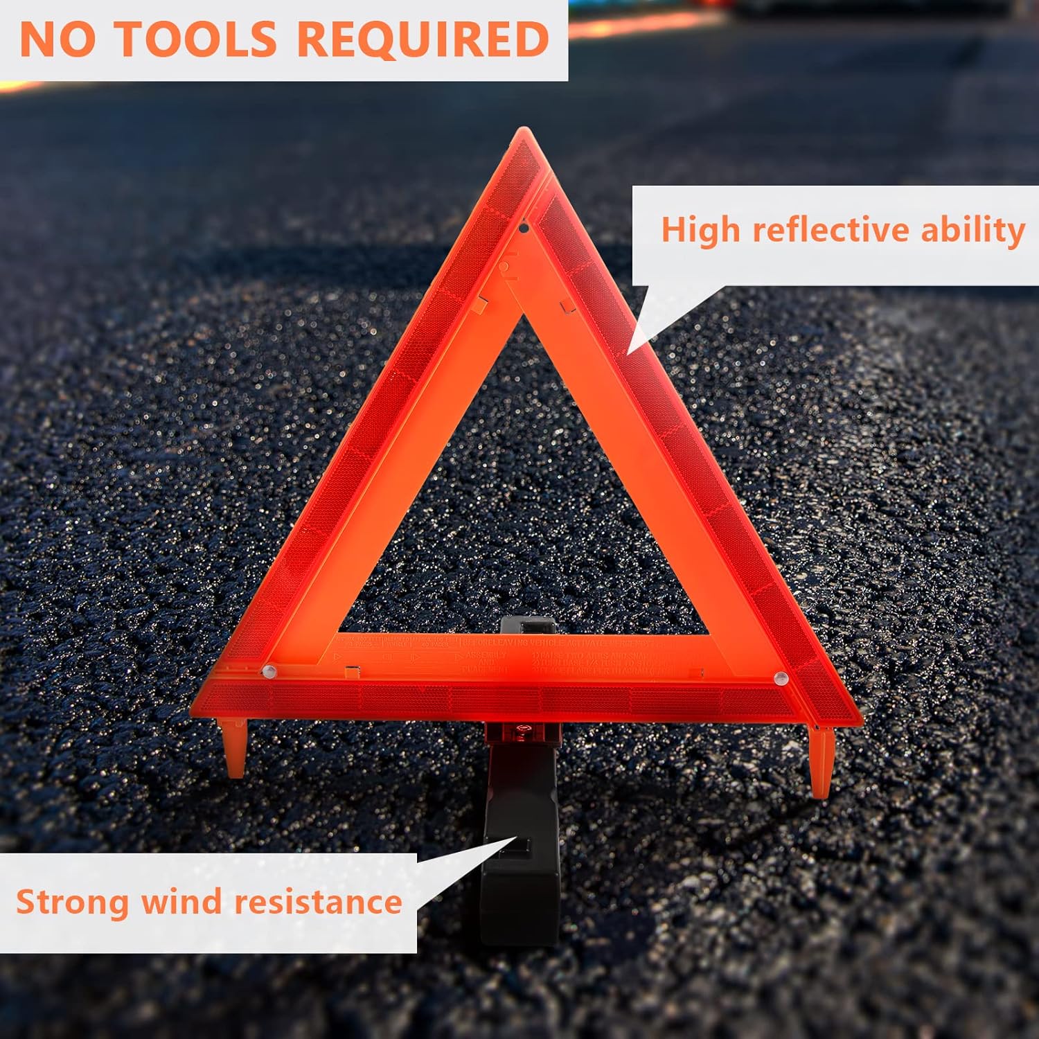 Reflective Warning Triangles — Foldable Roadside Safety Kit
