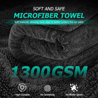 Microfiber Towels For Cars 2-Pack Car Drying Towel 1300 Gsm Ultra-Large Soft Microfiber 35" x 27.5" & 19.7" x 11.8" Towels Are Great For Car And Home Cleanups No Streaks, Scratches Or Water Spots