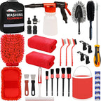 Car Wash Kit with Foam Gun, Car Cleaning, Car Wash Detailing Kit | Car Washing Kit High-Pressure Foam Spray Microfiber Collapsible Bucket Cleaning Detailing Brush Ideal for Home Car Detailing