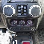 Audio Air Conditioning Button Cover Decoration Twist Switch Ring Trim for Jeep Wrangler JK JKU Patriot 2011-2018, Compass 11-16, Liberty 08-12, Dodge Challenger 08-14 Interior Accessories (Purple)