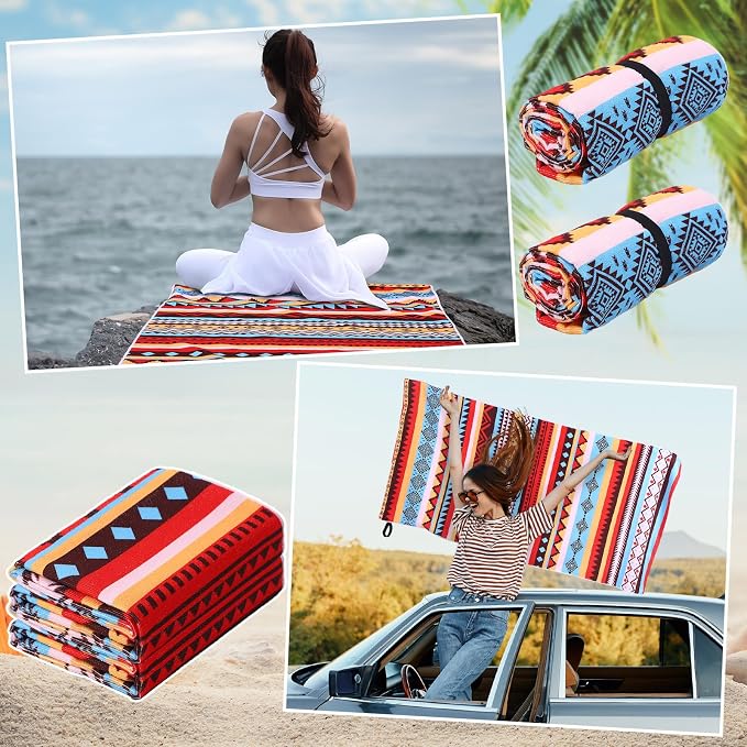 Car Seat Towel Covers Christmas Car Accessories Gifts Athletic Running Towel Performance Microfiber Post Workout Sweat Washable Cover Non Slip for Seat Outdoor Sport(Tribal)