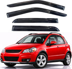 KPY Rain Guards Fit for 2008-2010 Suzuki SX4 Hatchback, Out-Channel Window Visors Vent Wind Deflectors 4PC, Car Accessories for 08-10 Suzuki SX4 Hatchback (Excludes Sedan)