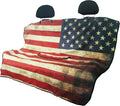 Waterproof Back Seat Cover for Dogs and Kids, Car Seat Protector Under Baby Car Seat, Child and Dog Car Seat Cover Blanket for Rear Bench(American Flag Red, Rear Bench Seat Towel)