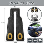 Car Headrest Hooks Universal Car Purse Hook Premium Leather and Alloy Twin Hook Car Seat Back Storage Hanger Hook for Purse Bags Cloth Drink Durable Holder Car Accessories (BH09-Black-Gold-4 Pcs)