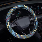 Boho Steering Wheel Cover, Steering Wheel Cover Women, 15 inch Hippie Style Protector Covers, Universal Ethnic Flax Cloth Car Accessories Universal for SUV Van Truck (Hippie-H)