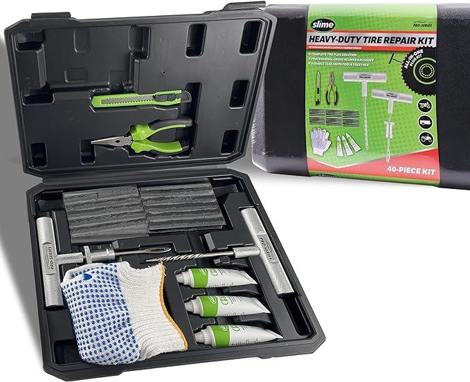 20503 Flat Tire Repair Reamer Plugger Kit, Heavy Duty, Universal, Complete 40 Piece Plug Kit