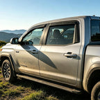 Tape On Window Visors for 2022-2026 Toyota Tundra CrewMax Cab Full-Size | Rain Sun Wind Guards Shade Deflectors,Shatterproof Wind Vent Deflector,Weatherproof,Truck Accessories with Thicker-4PC