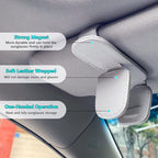 Sunglass Holder for Car Visor Clip, Magnetic Leather Eyeglass Hanger Clip for Car, Square Car Visor Accessories (Gray)