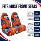 Car Seat Towel Cover 2 Pack for Front Seats, Sweat Absorbent Car Seat Protector with Non-Slip Backing, Waterproof Towel Car Seat Covers for Runners, Gym, Swimming, Beach, Pets, Orange Track