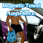 Magnetic Beach Towel | Extra Wide & Enhanced Magnet (75"x40"), Sand-Free Quick-Dry Microfiber for Car Door Changing, Beach, Pool | Includes Storage Bag, Travel & Camping (Moonlit Wolf Howl)