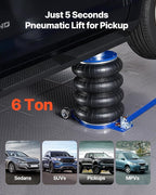 Air Jack, 6 Ton/13227 lbs Airbag Jack, Lift Up to 26.5 inch with Heightened Column, Adjustable Handle & Thick Rubber Pad, 2-5 s Fast Lifting Pneumatic for Car, SUV, Pickup Truck Repair, Garage