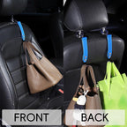 2 Pack Car Hook Holder Leather Headrest Hooks for Purses and Bags,SUS304 Car Hook(Blue)