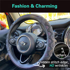 Small Size Steering Wheel Cover Great Grip with 3D Honeycomb Anti-Slip Design, 14 Inch (Purple)