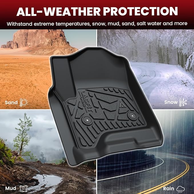 Floor Mats 2014-2018 for Chevrolet Chevy Silverado/GMC Sierra 1500 Only Crew Cab, 2015-2019 Silverado/Sierra 2500HD 3500 HD, Only Crew Cab, with Carpet Floor, Only Fit 1st Row Bucket Seating