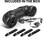 ATV25B ATV UTV Sound System - 6.5 Inch Speakers, 1.5 Inch Tweeters, Full Range, IPX5 Weatherproof, Bluetooth Remote, Built-in Amplifier, Golf Cart Compatible