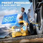 3X Faster Tire Inflator/Deflator Compatible with DeWalt 20V Battery, 160 PSI Cordless Air Compressor Pump with 12V Car Adapter, LCD Digital Gauge for Car, Air Mattresses (Tool Only)