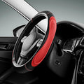 Car Steering Wheel Cover - Microfiber Leather Steering Wheel Wrap Sports 14.5-15 Inch Steering Wheel Cover Non-Slip for Men Women Red Color